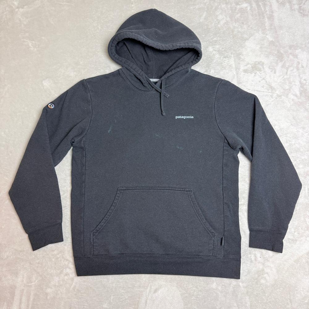 Patagonia Uprisal Pullover Hoodie Mens M Black Recycled Cotton Gorpcore Outdoors